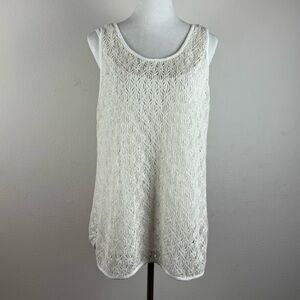 Vince Camuto Women’s White Crochet Sleeveless Tank Top‎ Size 2X